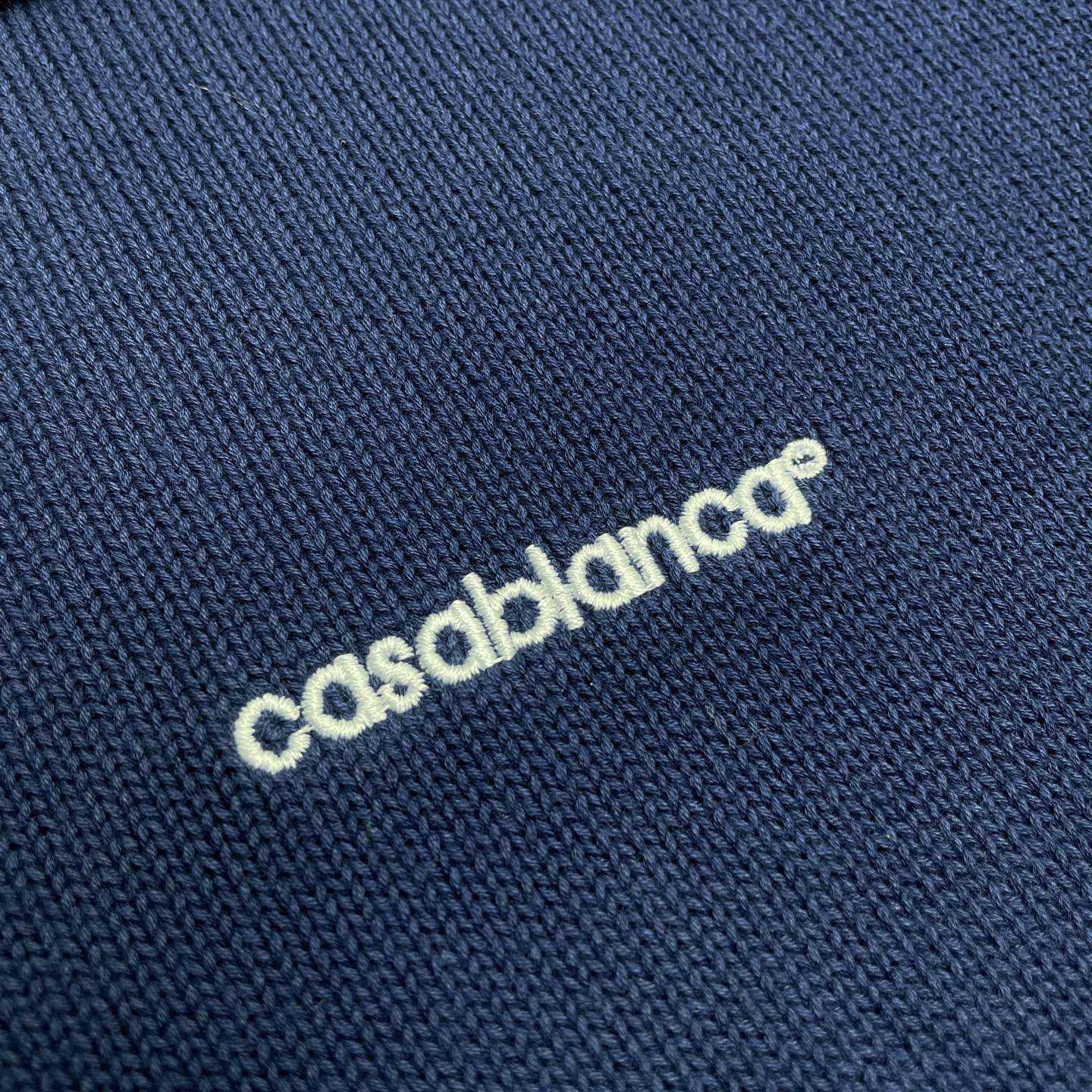 Casablanca Merino Wool T-shirt With Striped Collar In Blue   D0089 - EUR FASHION
