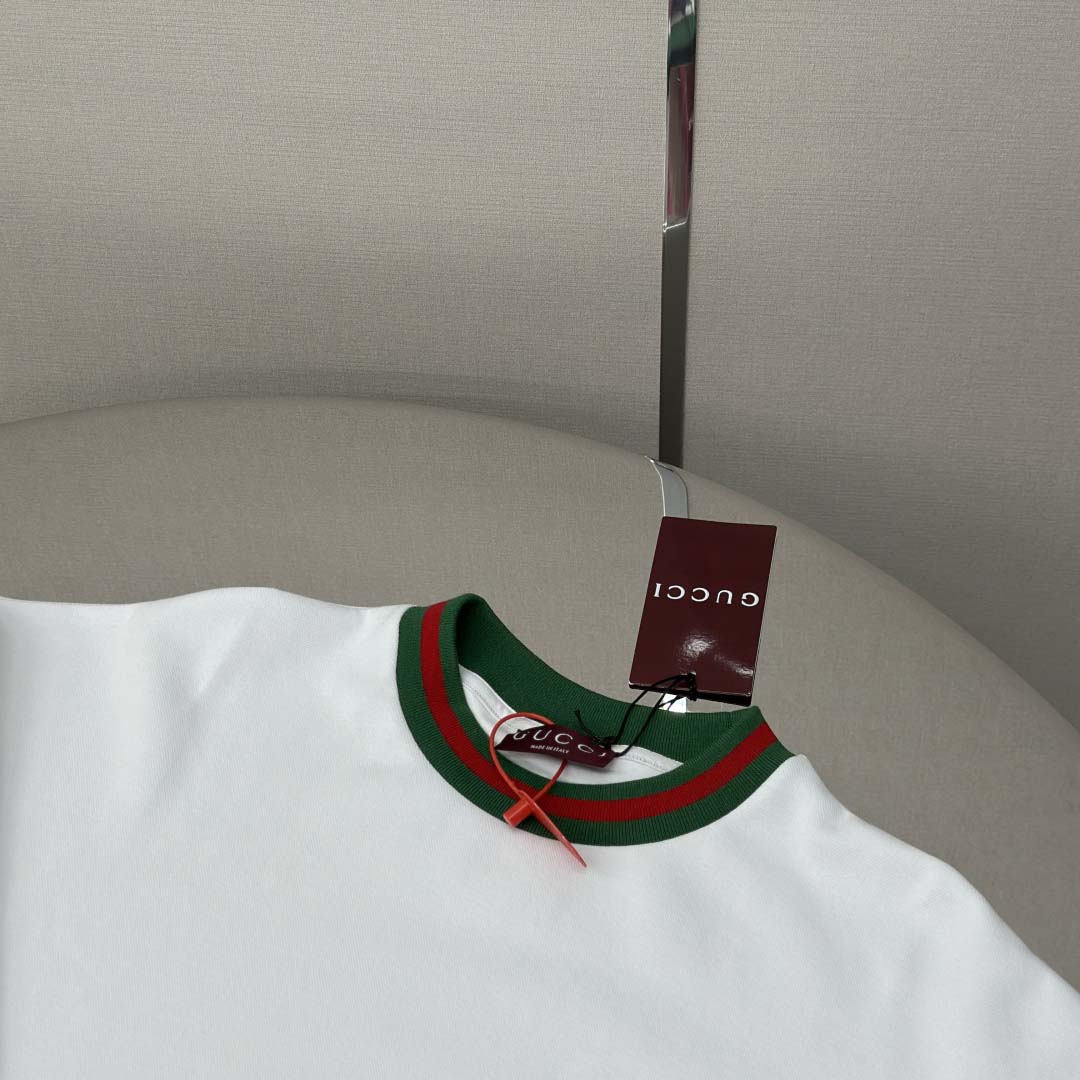 Gucci Cotton Piquet Sweatshirt With Web - EUR FASHION