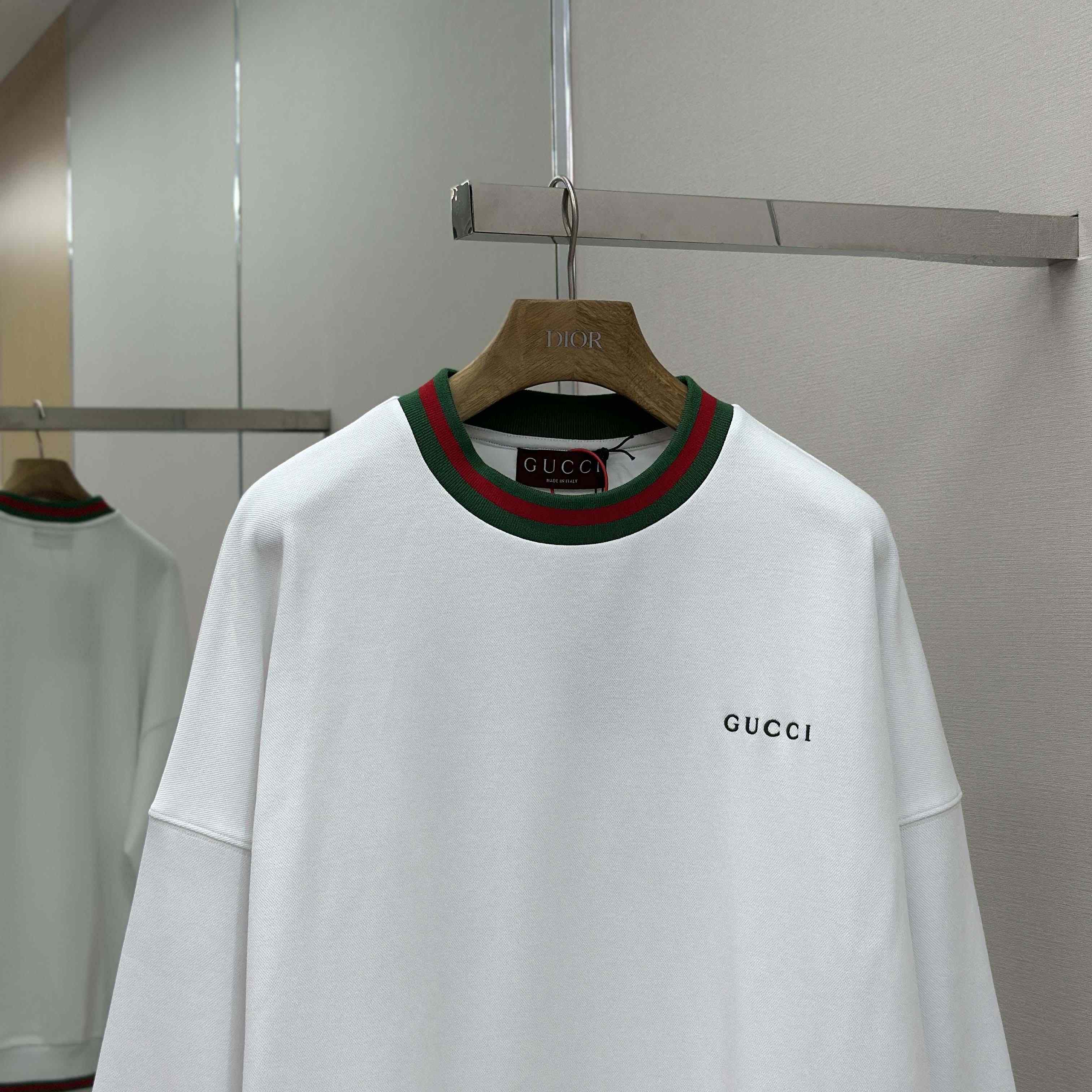 Gucci Cotton Piquet Sweatshirt With Web - EUR FASHION