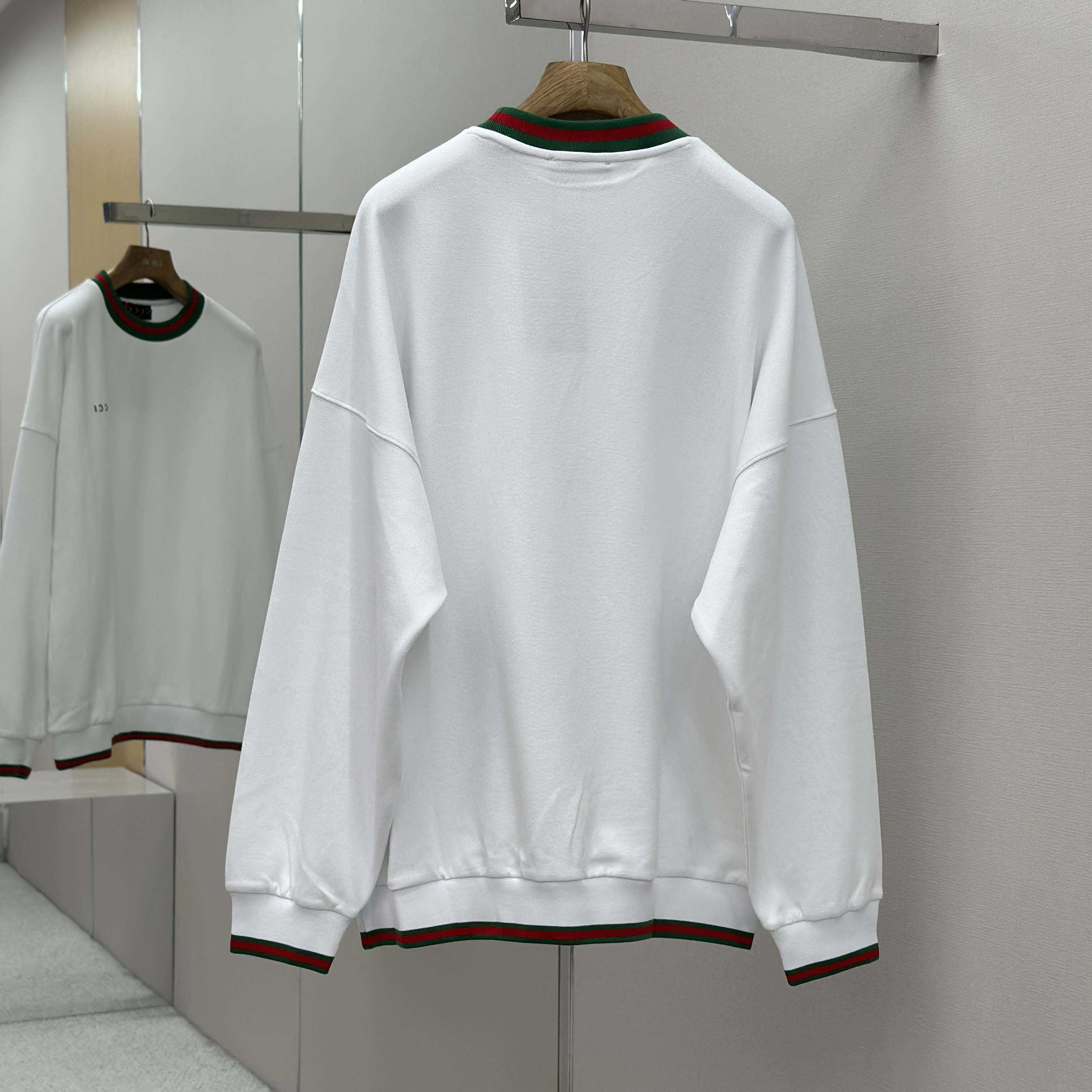 Gucci Cotton Piquet Sweatshirt With Web - EUR FASHION