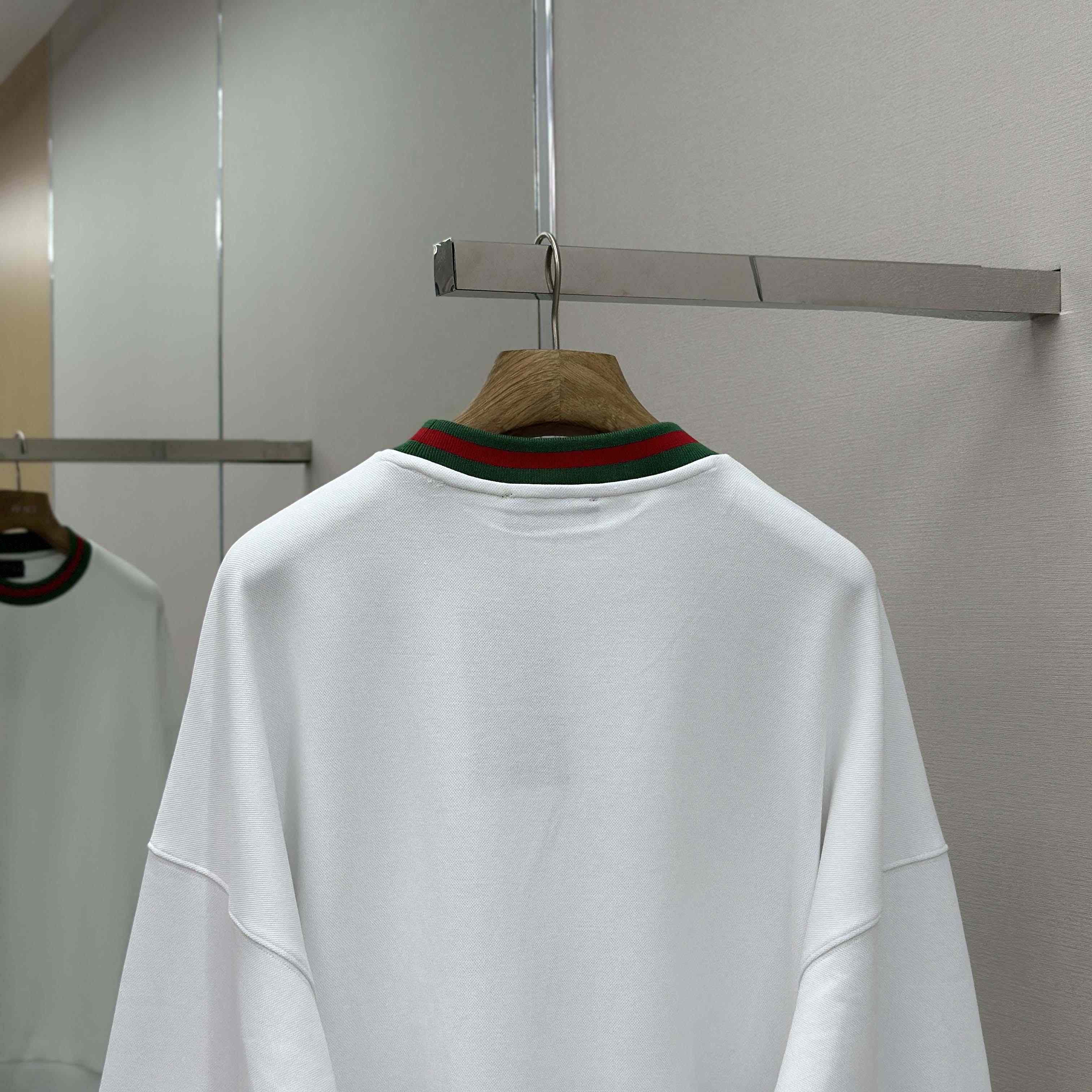 Gucci Cotton Piquet Sweatshirt With Web - EUR FASHION