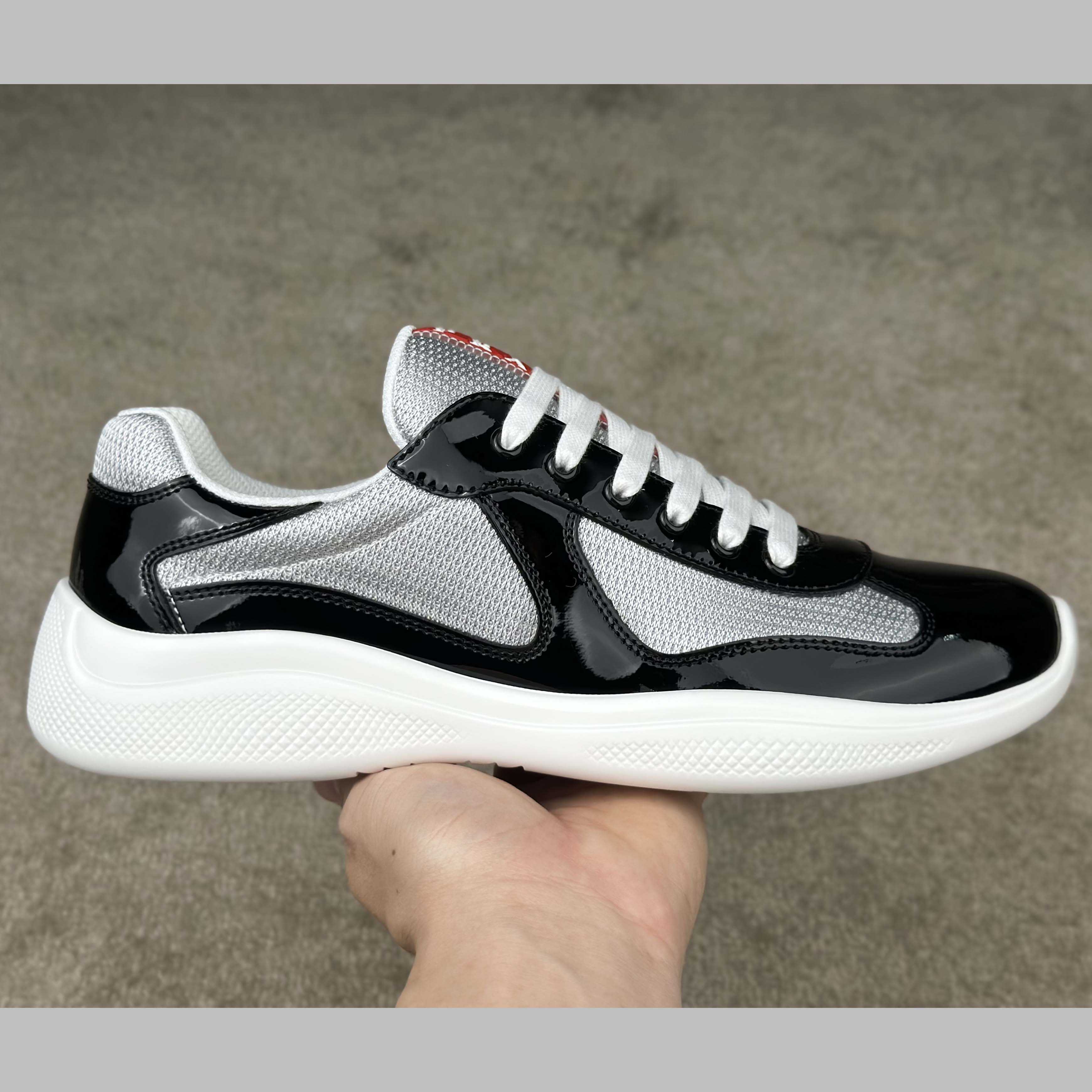Prada Patent Leather And Technical Fabric Prada America's Cup Sneakers - EUR FASHION
