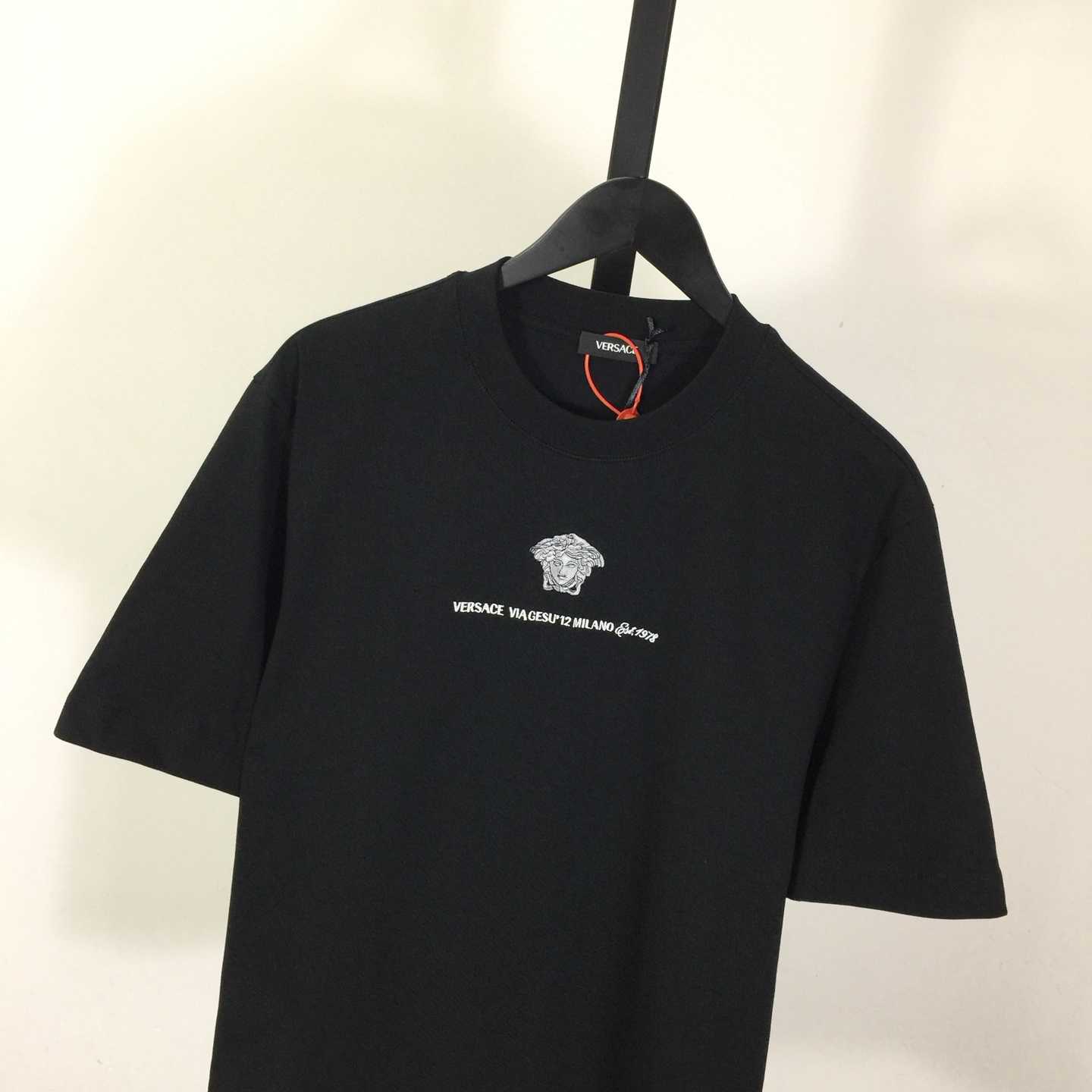 Versace  Embroidered Medusa Milano T-Shirt - EUR FASHION