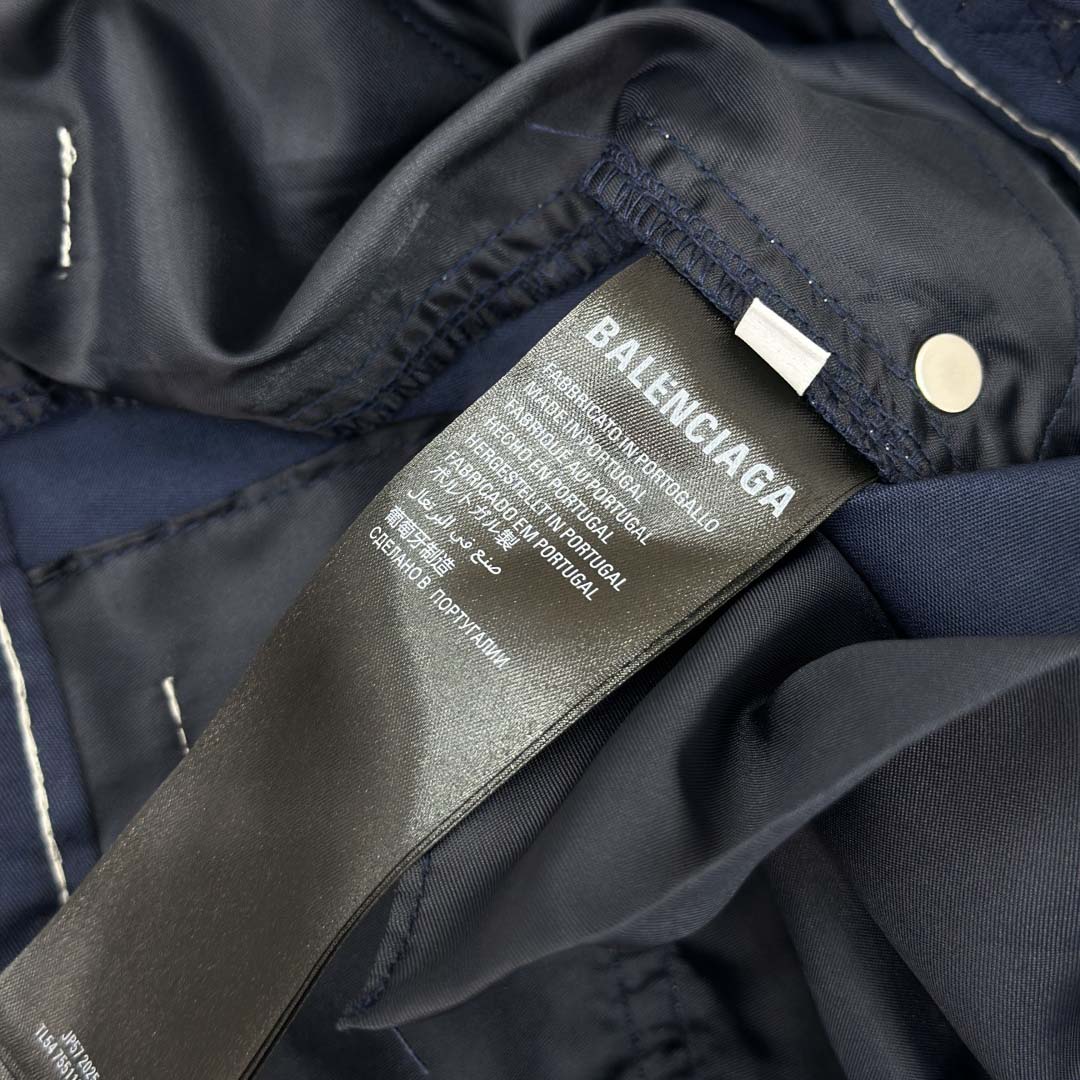 Balenciaga Utility Work Pants In Navy Mixed Cotton Twill - EUR FASHION