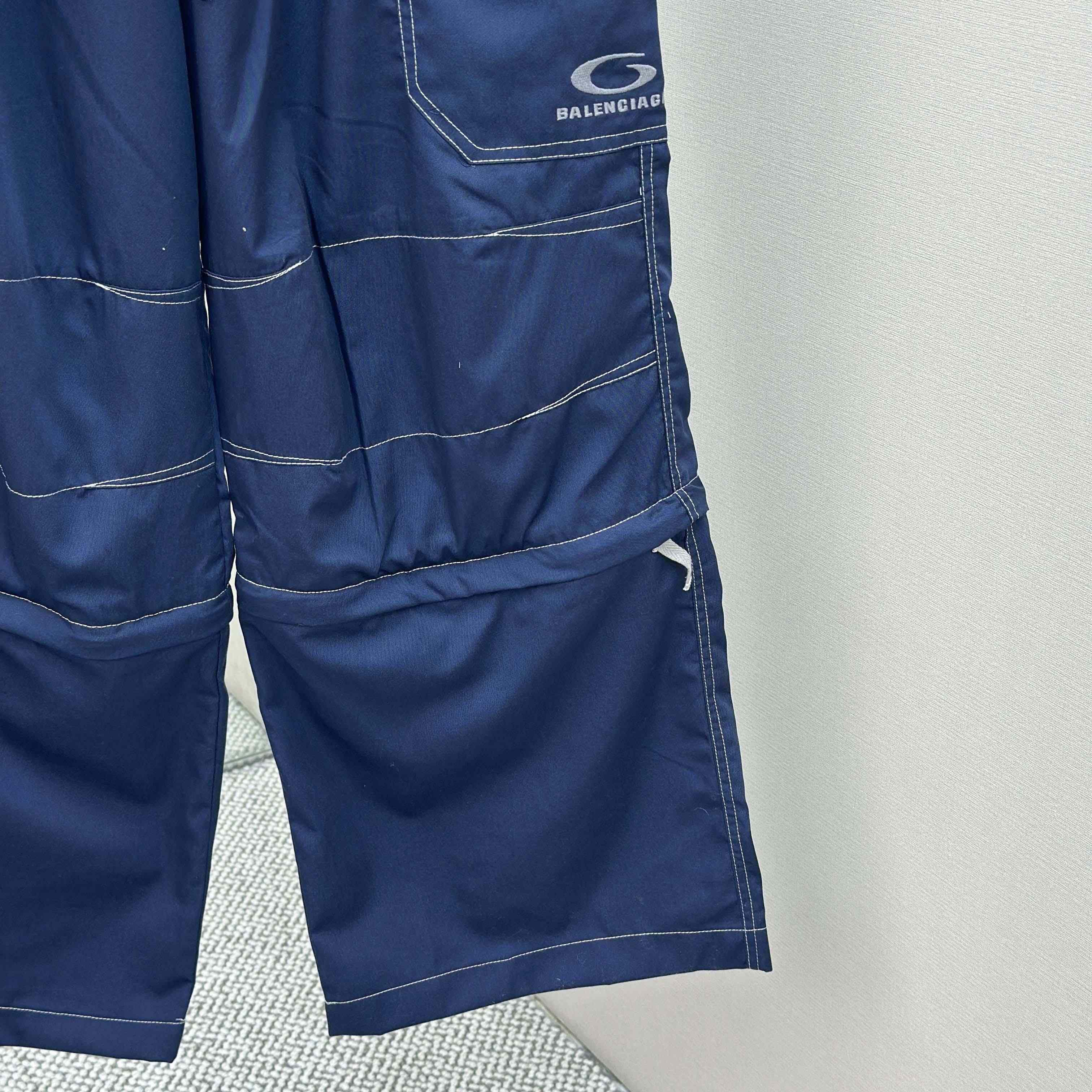 Balenciaga Utility Work Pants In Navy Mixed Cotton Twill - EUR FASHION