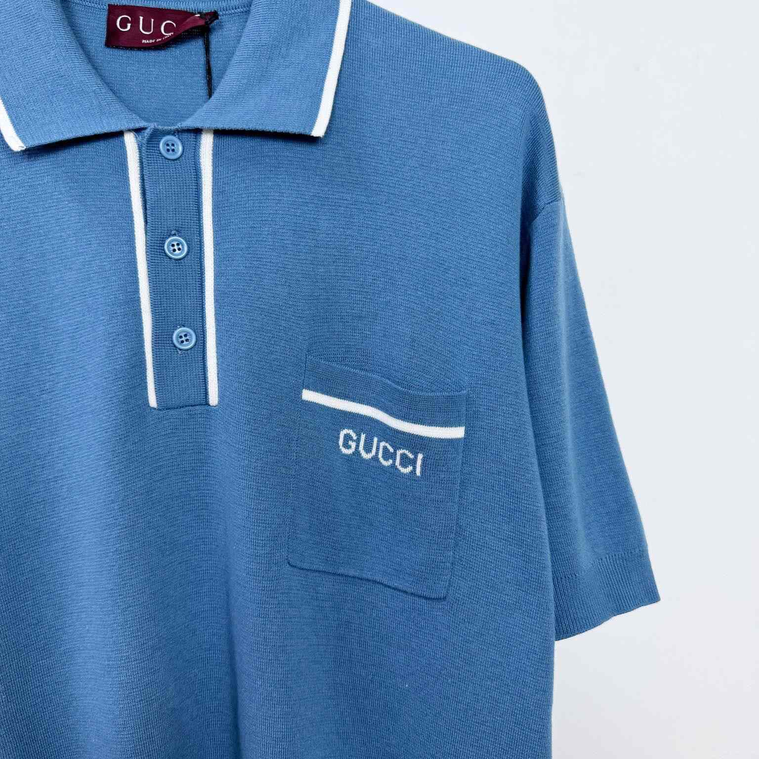 Gucci Gg Silk And Cotton Jacquard Polo Shirt - EUR FASHION