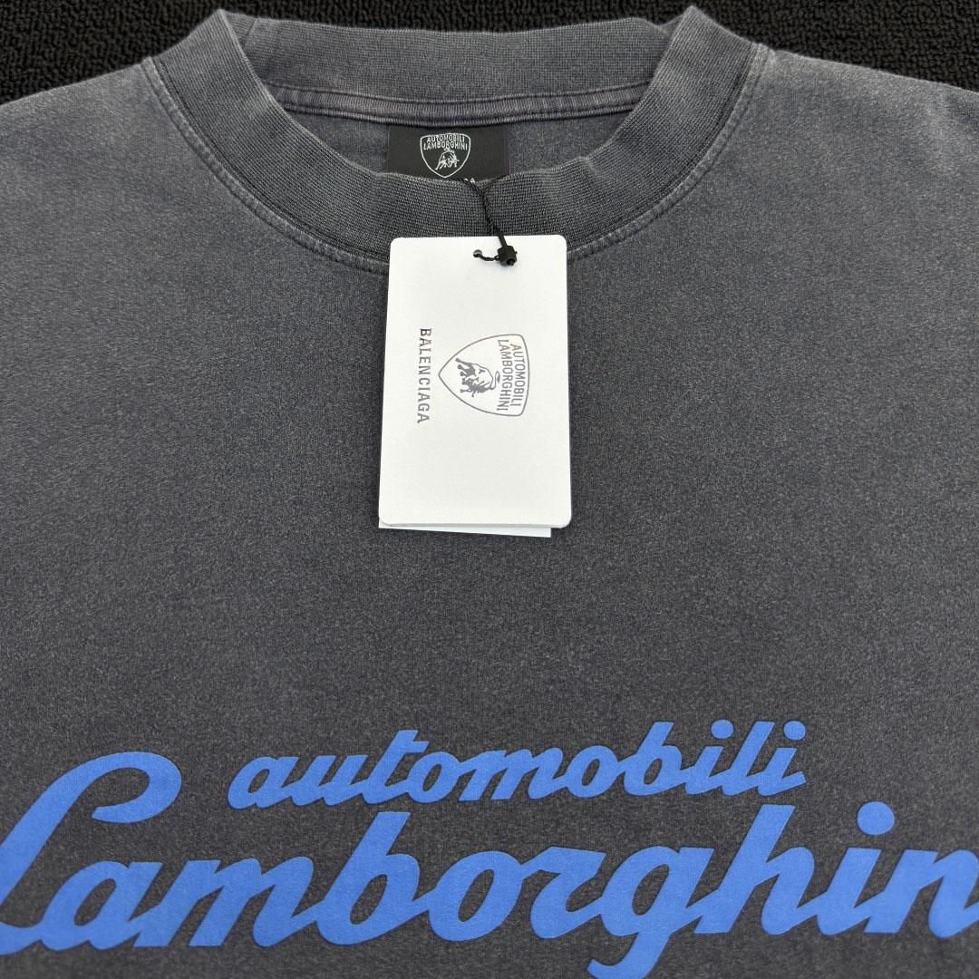 Balenciaga Automobili Lamborghini Oversized T-Shirt In Faded Black Dry Jersey - EUR FASHION
