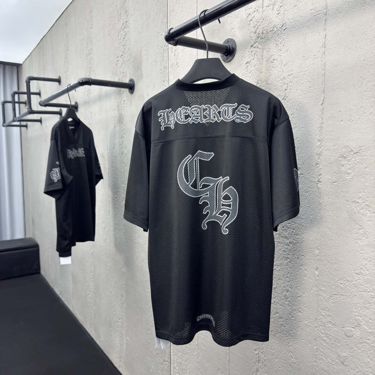 Chrome Hearts Stadium Mesh Short Sleeve Jersey Black - EUR FASHION