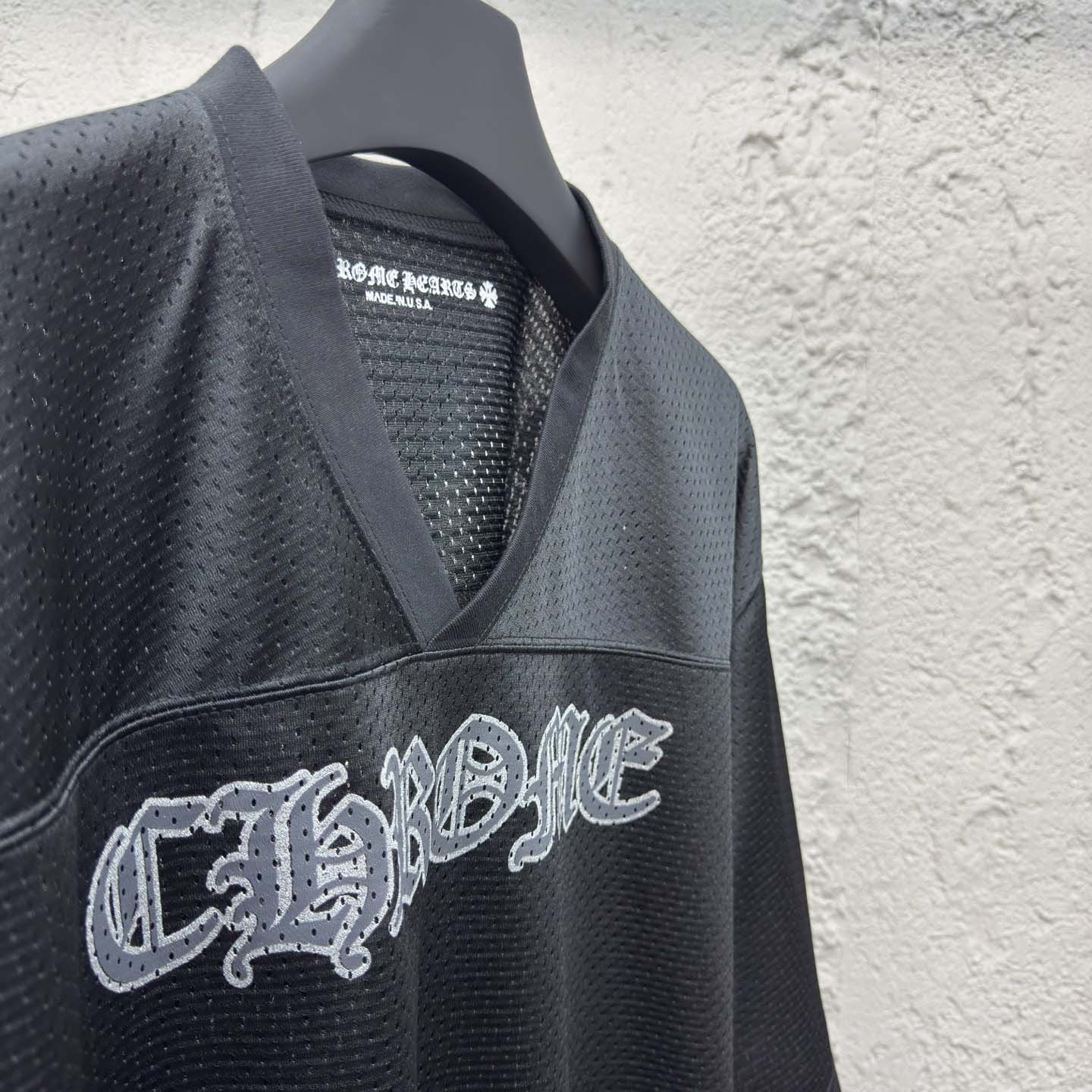 Chrome Hearts Stadium Mesh Short Sleeve Jersey Black - EUR FASHION