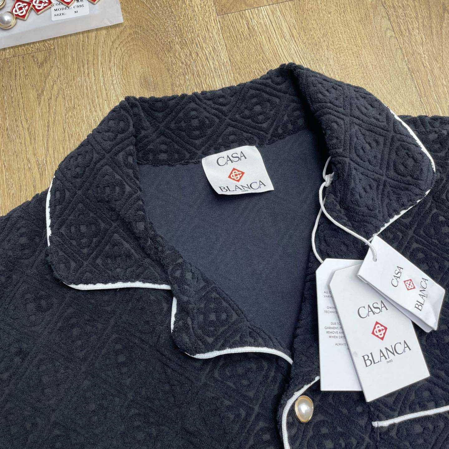 Casablanca Monogram Jacquard Towelling Short Sleeve Shirt   c1028 - EUR FASHION