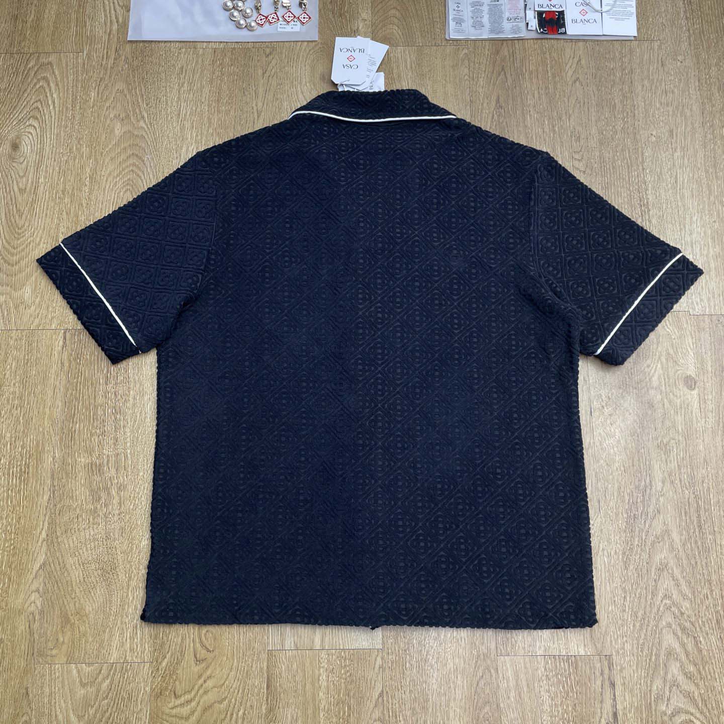 Casablanca Monogram Jacquard Towelling Short Sleeve Shirt   c1028 - EUR FASHION
