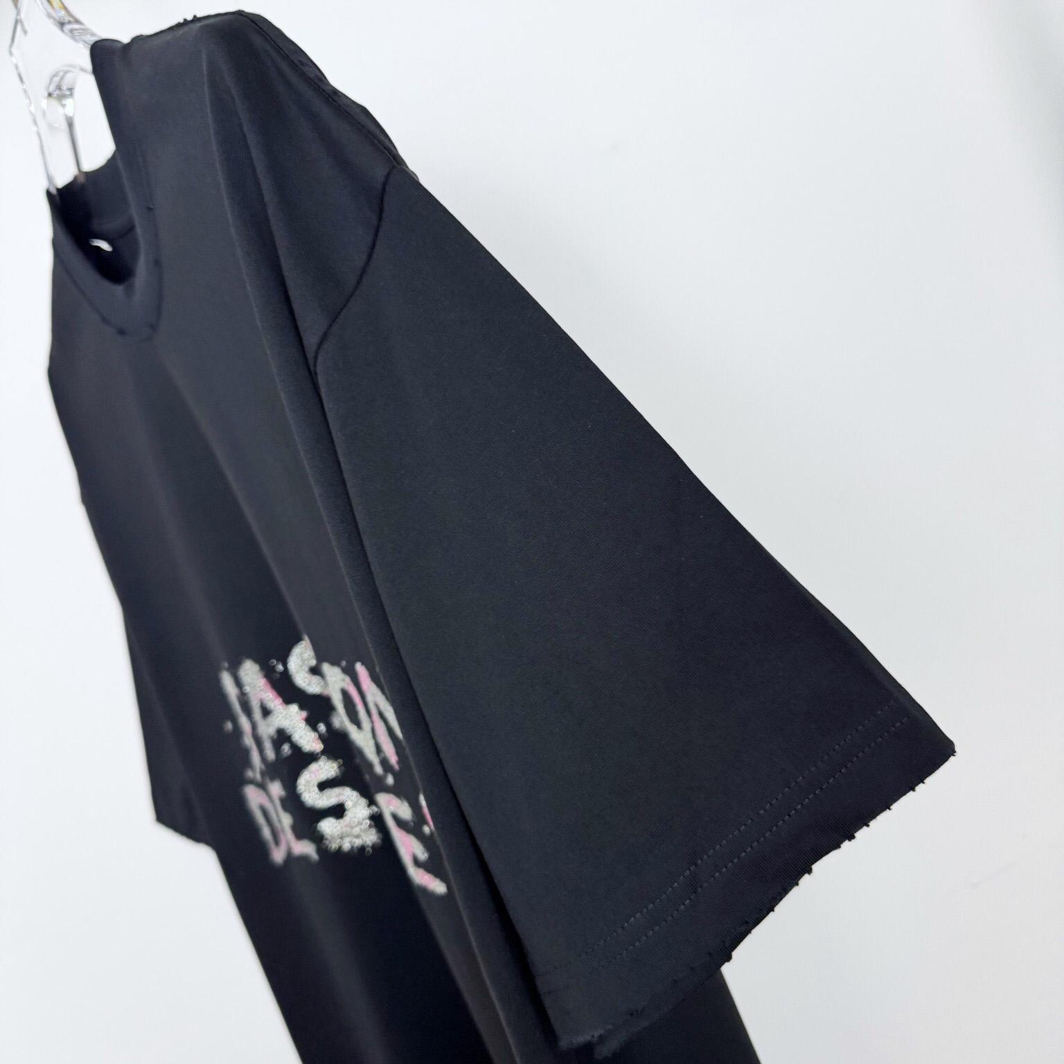 Balenciaga Fashion Designer Oversized T-Shirt In Faded Black Dry Jersey - EUR FASHION