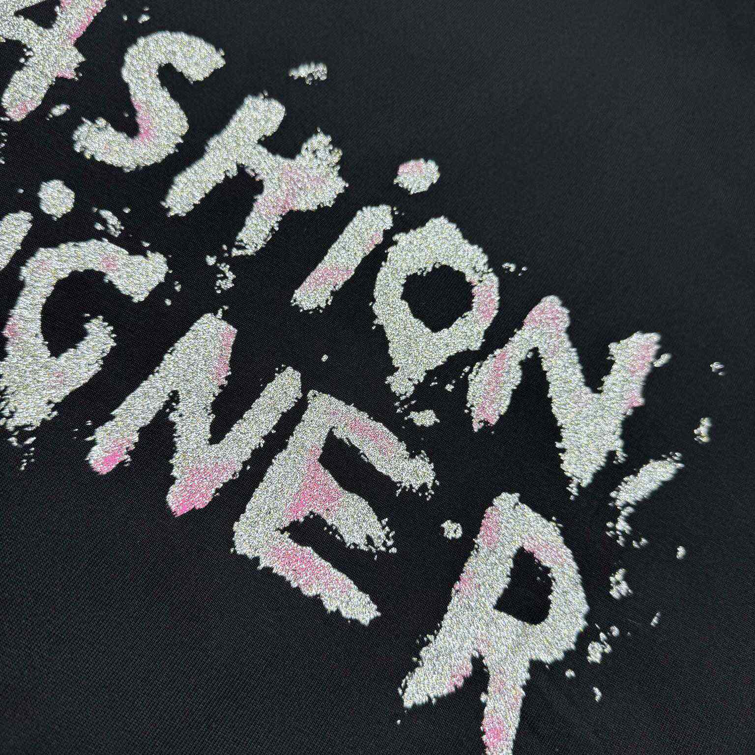 Balenciaga Fashion Designer Oversized T-Shirt In Faded Black Dry Jersey - EUR FASHION
