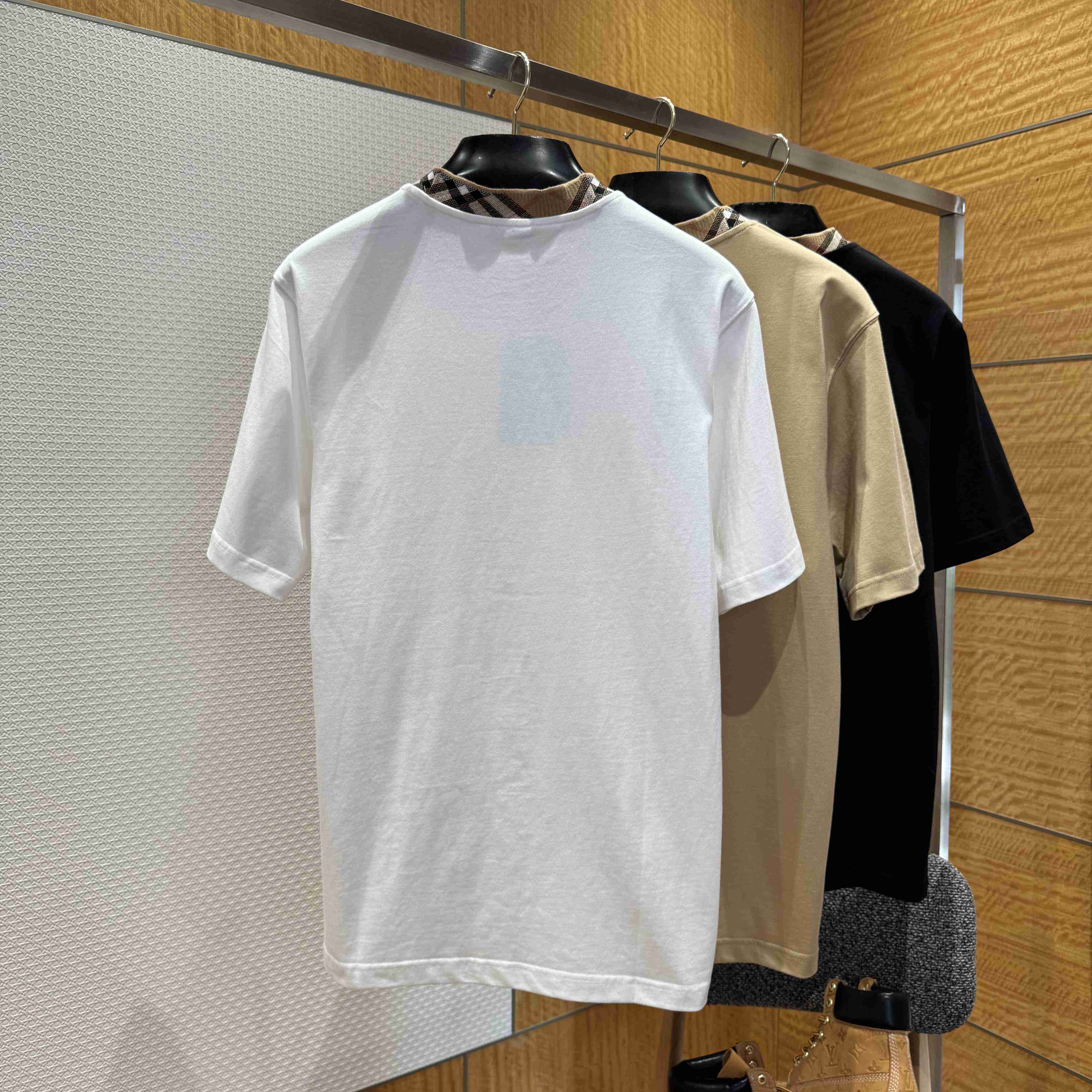 Burberry Check Trim Cotton T-shirt  - EUR FASHION