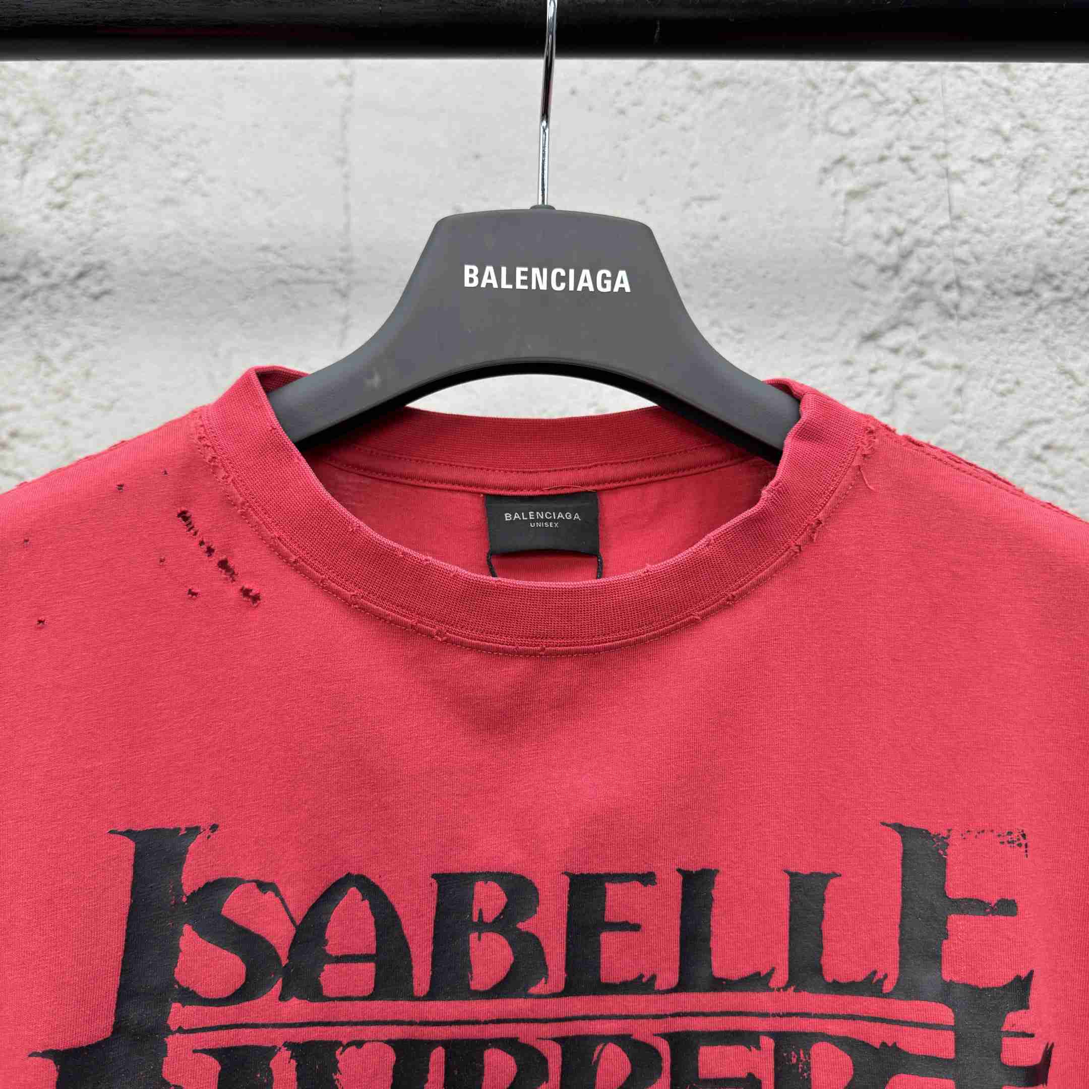 Balenciaga Isabelle Boxy T-Shirt in faded red dry jersey - EUR FASHION