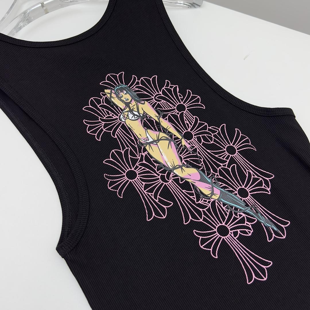 Chrome Hearts x Deadly Doll Tank Top Black/Pink  - EUR FASHION