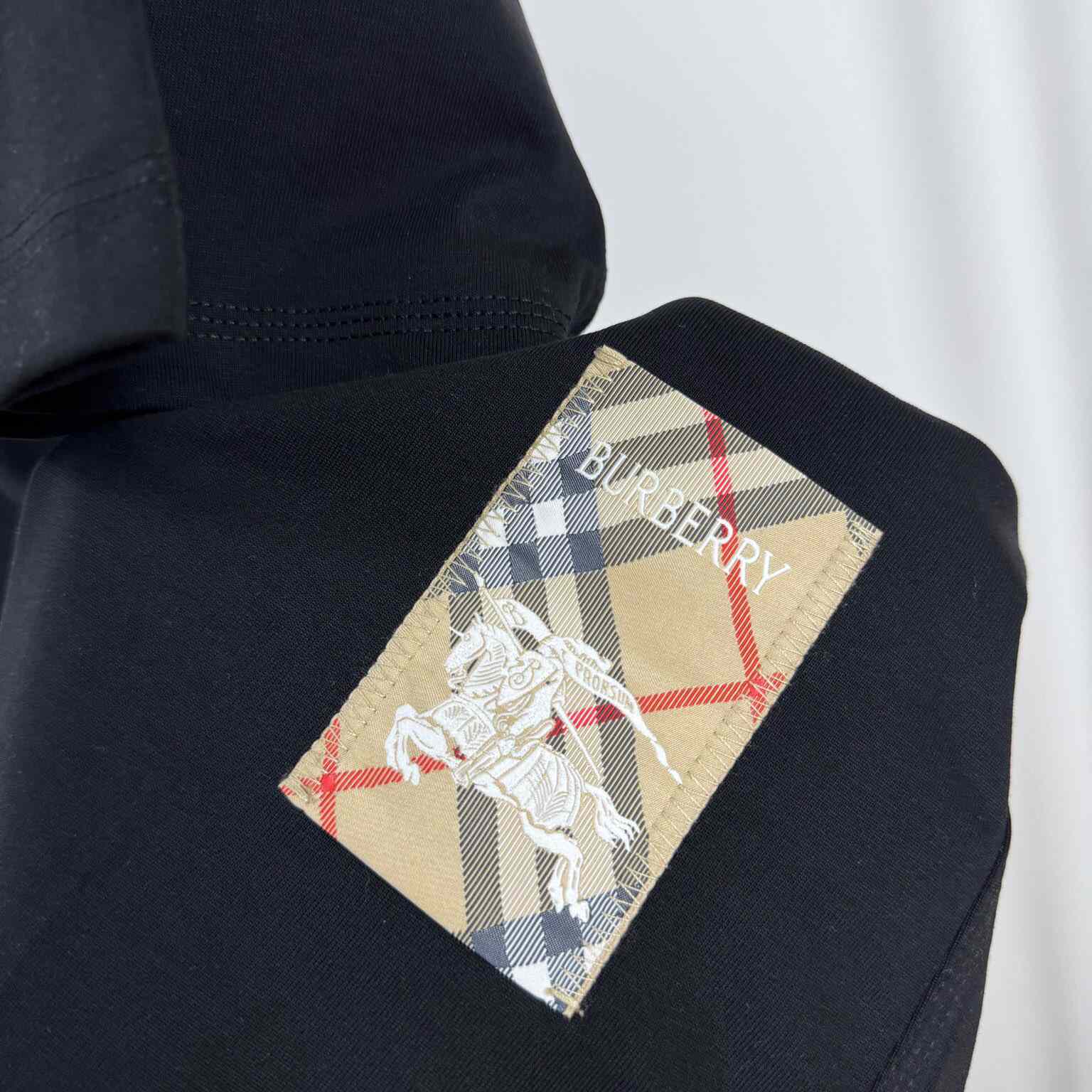 Burberry Check Label Cotton T-shirt  - EUR FASHION