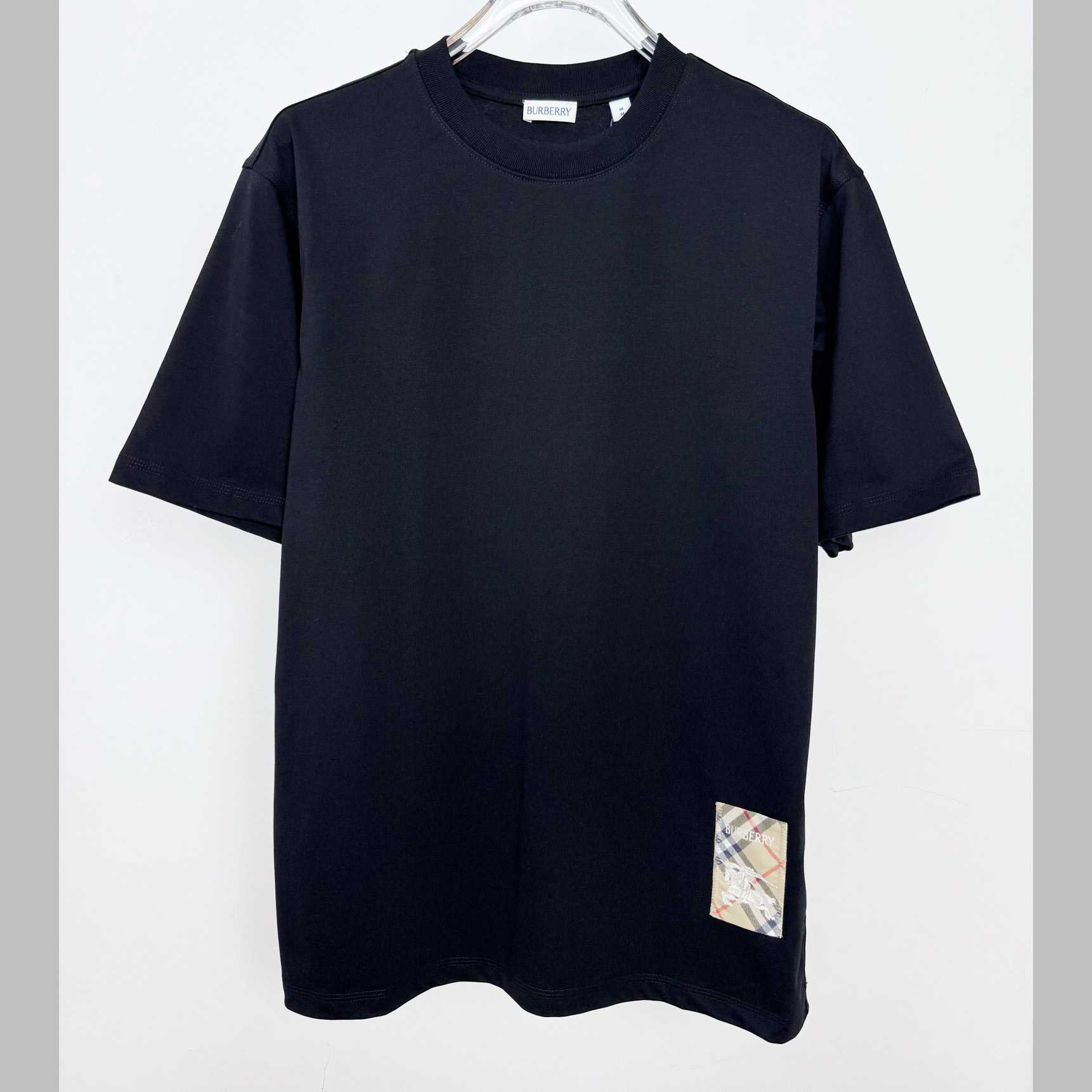 Burberry Check Label Cotton T-shirt  - EUR FASHION