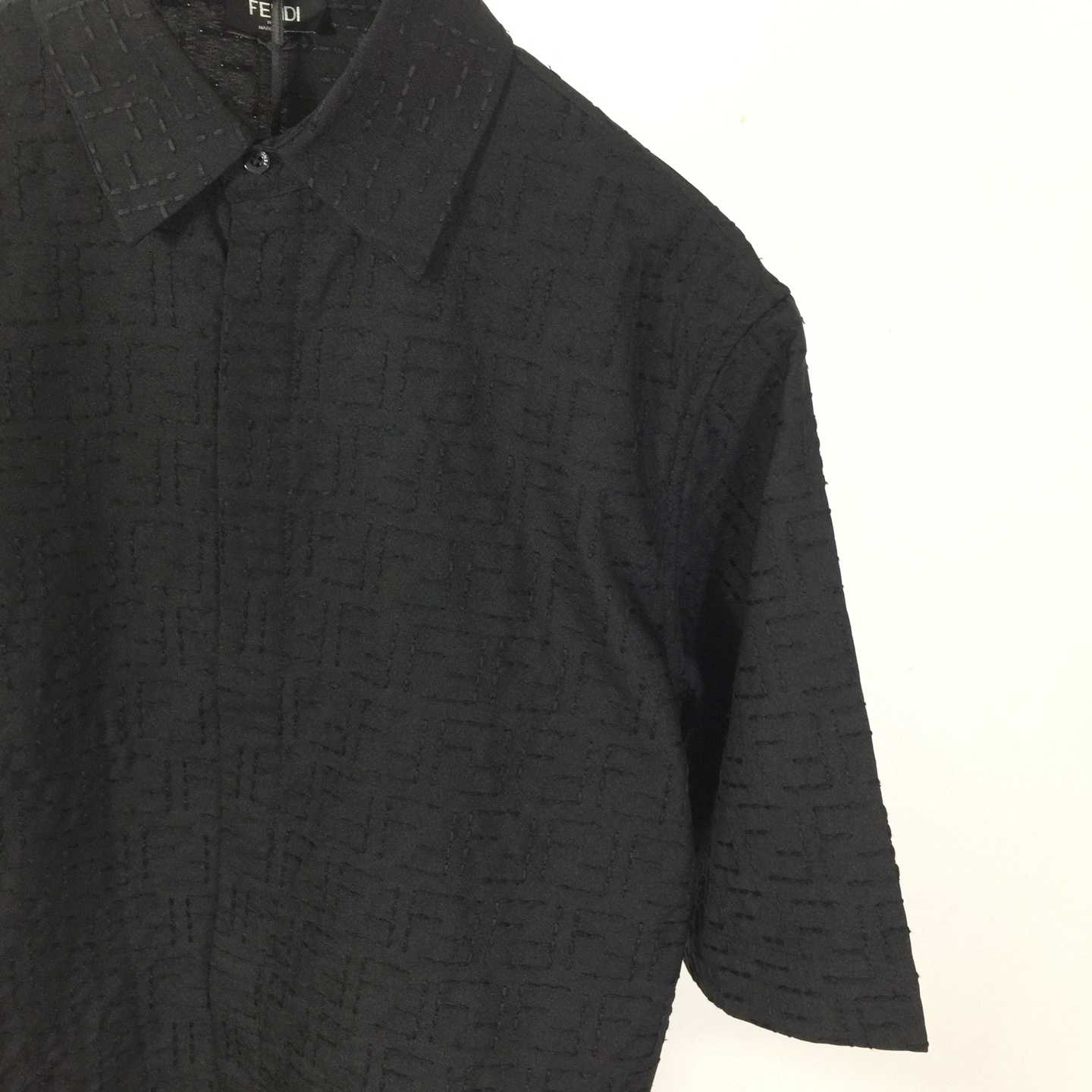 Fendi Black Linen FF Jacquard Shirt - EUR FASHION