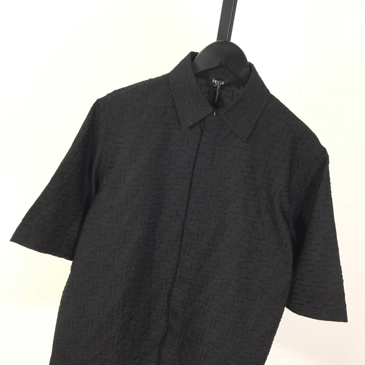 Fendi Black Linen FF Jacquard Shirt - EUR FASHION