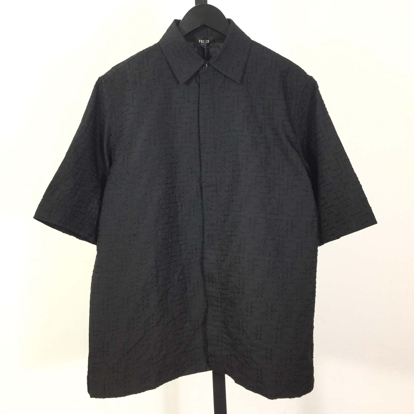 Fendi Black Linen FF Jacquard Shirt - EUR FASHION