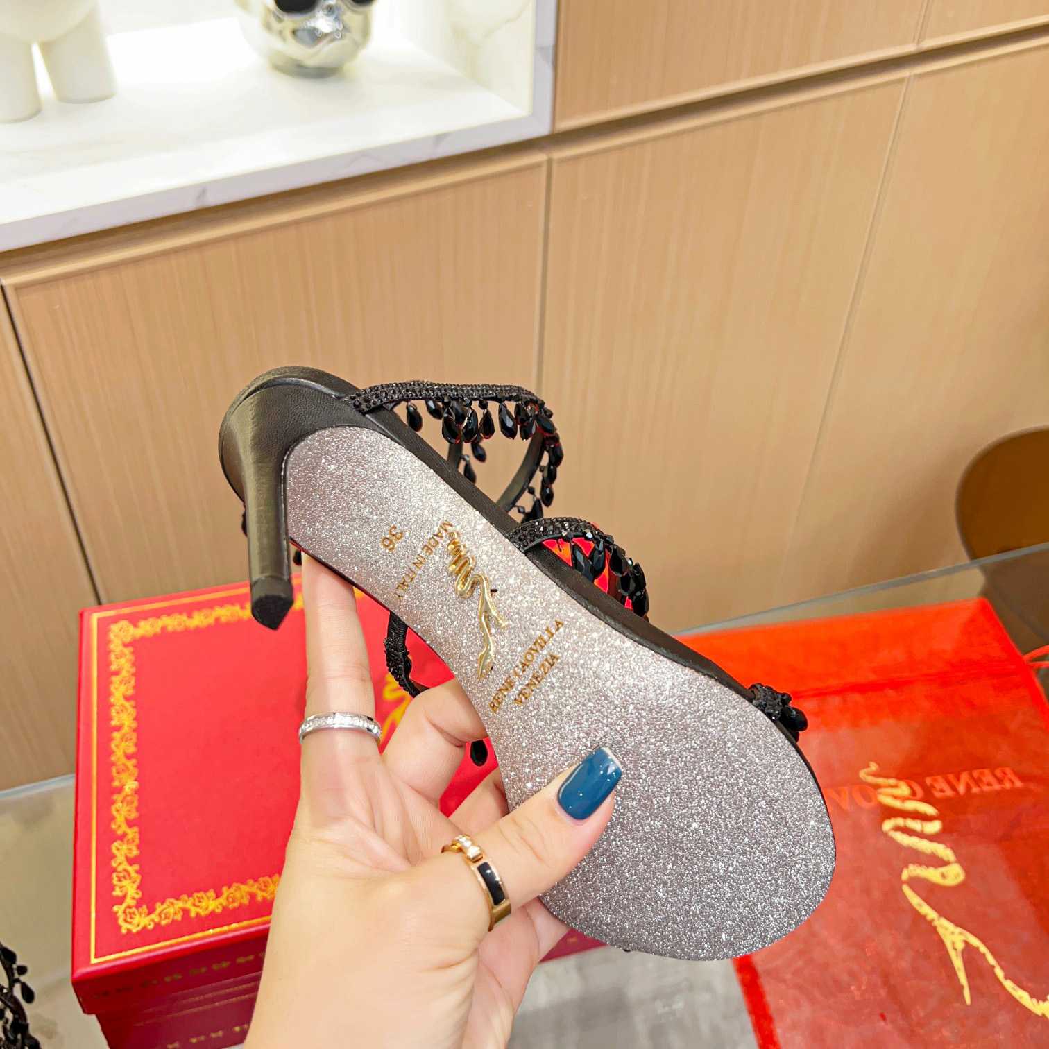 Rene Caovilla Chandelier crystal-embellished sandals  XZ809  (50% Off Sale) - EUR FASHION