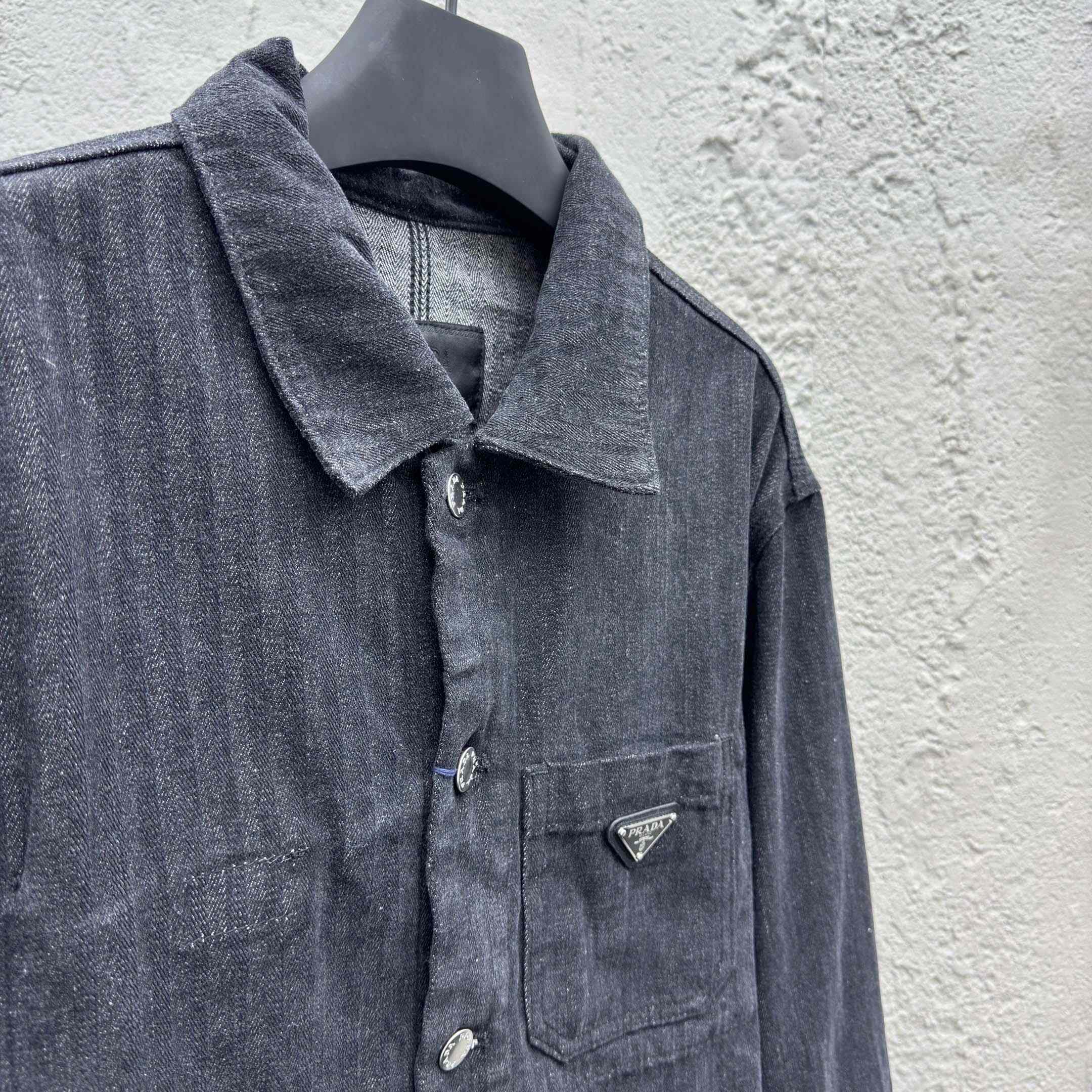 Prada Chevron Denim Blouson Jacket - EUR FASHION