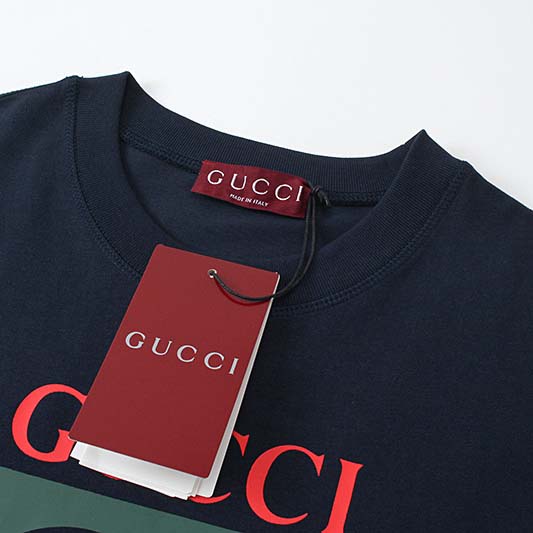 Gucci Cotton Jersey T-shirt With Gucci Print - EUR FASHION