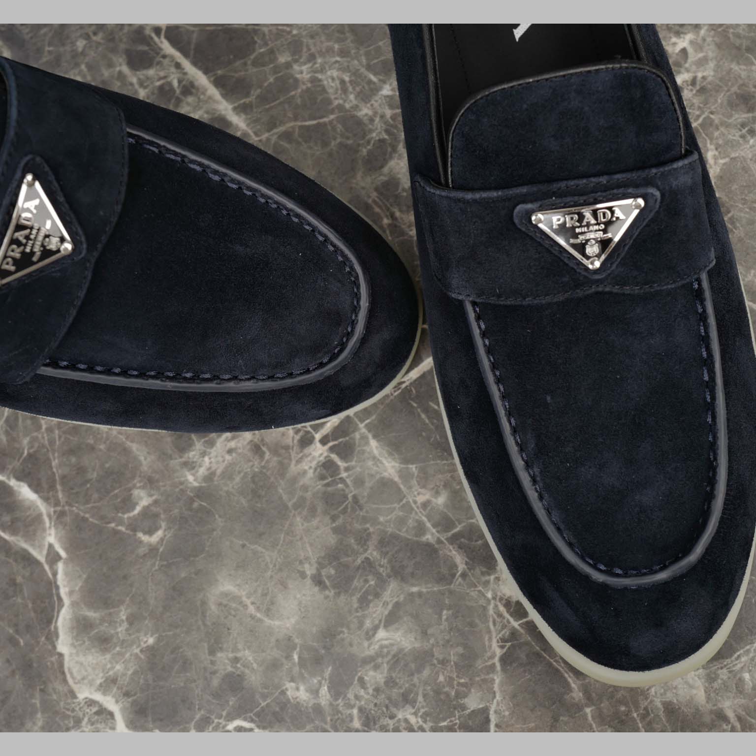 Prada Suede Leather Loafers - EUR FASHION