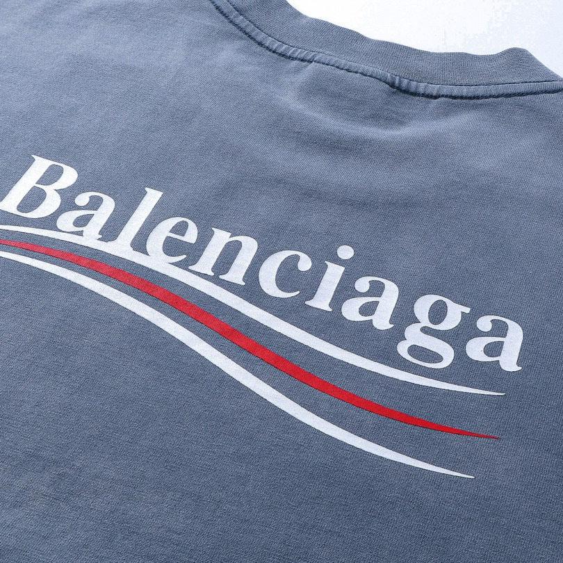 Balenciaga Political Campaign T-Shirt Medium Fit In Faded Blue - EUR FASHION