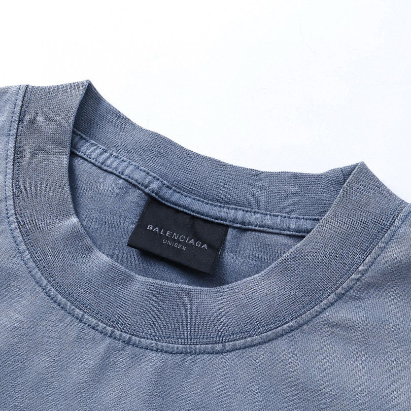 Balenciaga Political Campaign T-Shirt Medium Fit In Faded Blue - EUR FASHION