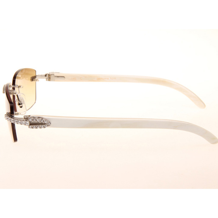 Cartier CT_3524012 Big Diamond White Buffalo Sunglasses In Silver Brown - EUR FASHION