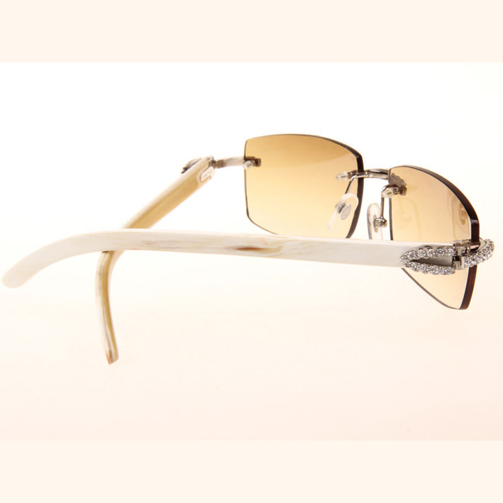 Cartier CT_3524012 Big Diamond White Buffalo Sunglasses In Silver Brown - EUR FASHION