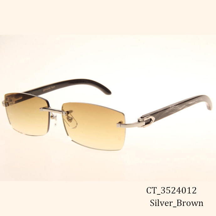 Cartier CT_3524012 Black Grey Buffalo Sunglasses In Silver Brown - EUR FASHION