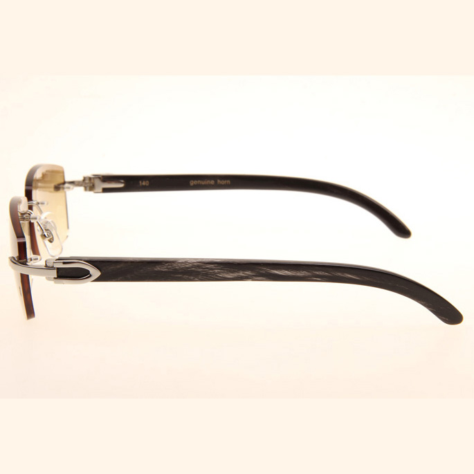 Cartier CT_3524012 Black Grey Buffalo Sunglasses In Silver Brown - EUR FASHION