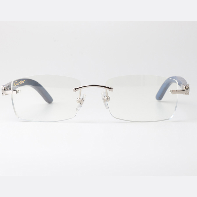 Cartier CT_3524012 Blue Arm Eyeglasses Silver - EUR FASHION