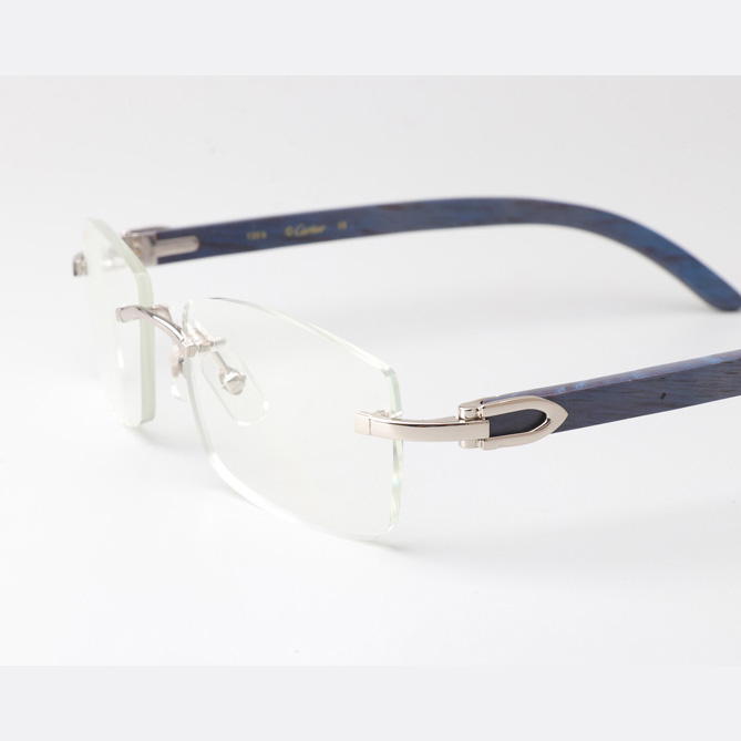 Cartier CT_3524012 Blue Arm Eyeglasses Silver - EUR FASHION