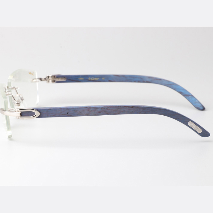Cartier CT_3524012 Blue Arm Eyeglasses Silver - EUR FASHION