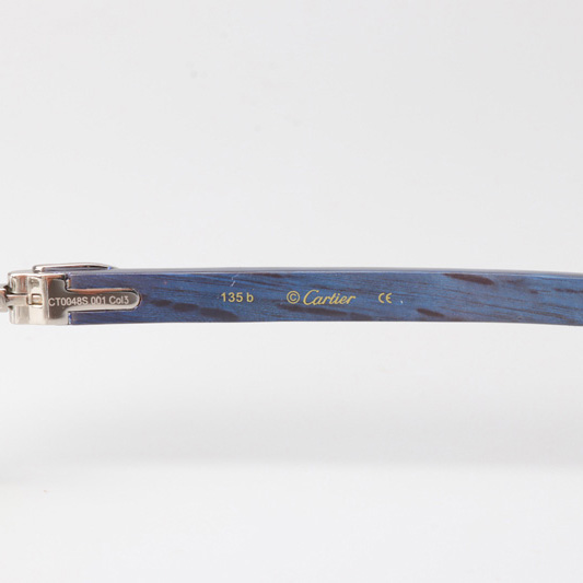 Cartier CT_3524012 Blue Arm Eyeglasses Silver - EUR FASHION