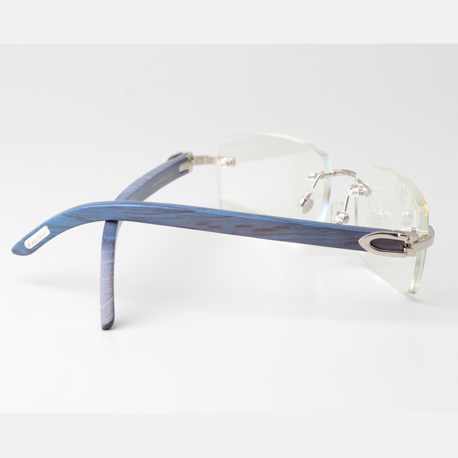 Cartier CT_3524012 Blue Arm Eyeglasses Silver - EUR FASHION