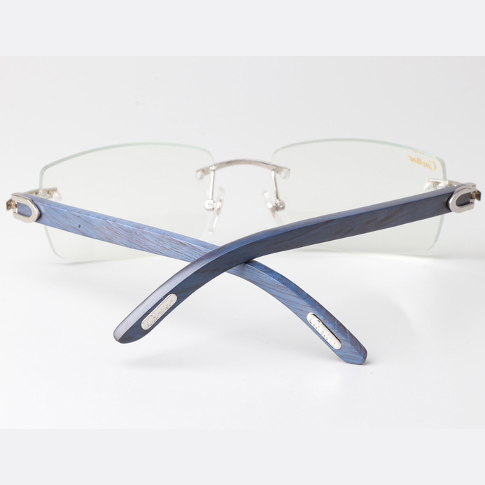 Cartier CT_3524012 Blue Arm Eyeglasses Silver - EUR FASHION
