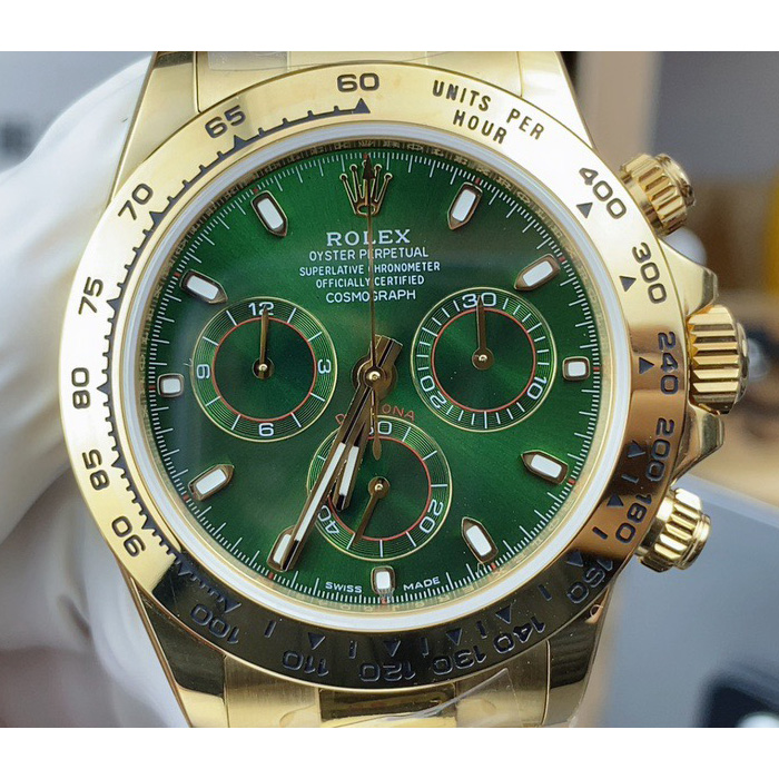 Rolex Daytona Cosmograph 116508 18k Yellow Gold Oyster Bracelet 40mm Green Dial - EUR FASHION