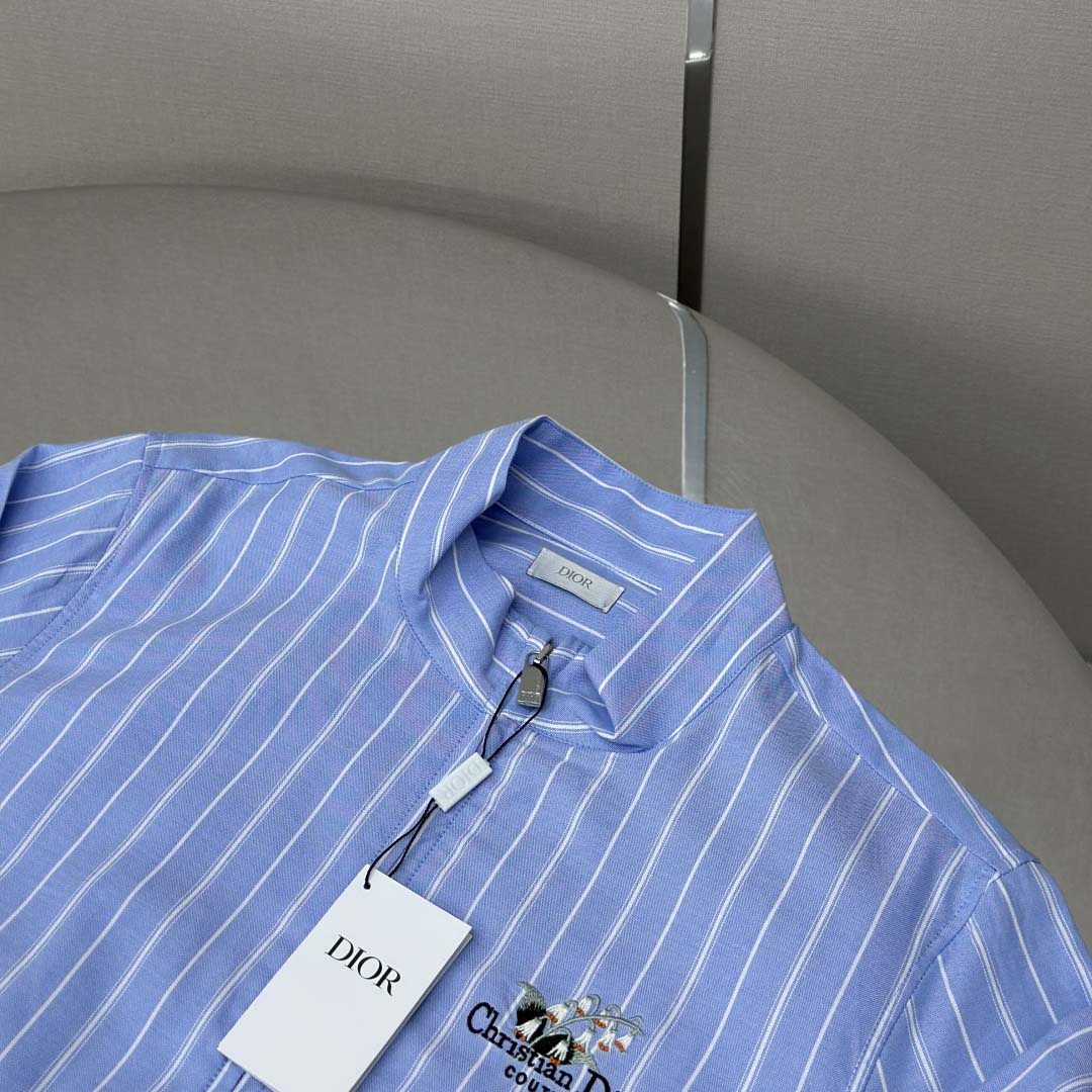 Christian Dior Zipped Shirt With Christian Dior Couture Lily Of The Valley Embroidery - EUR FASHION