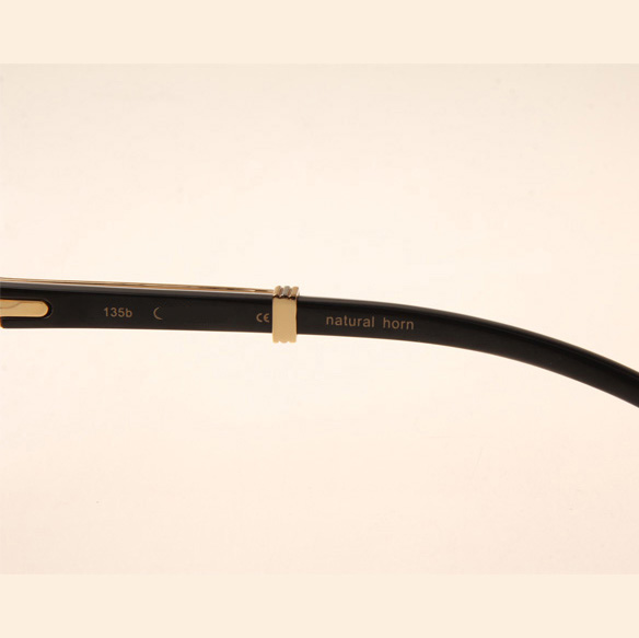 Cartier CT1990-0692 White Mix Black Buffalo Sunglasses In Gold Grey - EUR FASHION