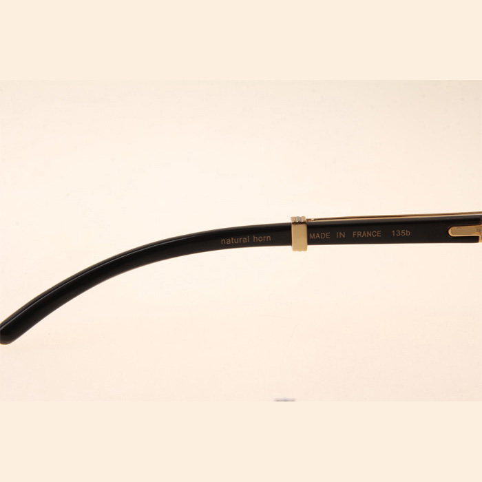 Cartier CT1990-0692 White Mix Black Buffalo Sunglasses In Gold Grey - EUR FASHION