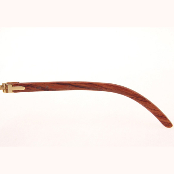 Cartier CT 3524012 Aviator Lens Wood Sunglasses In Gold Brown - EUR FASHION