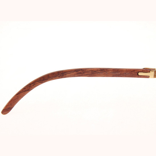 Cartier CT 3524012 Aviator Lens Wood Sunglasses In Gold Brown - EUR FASHION