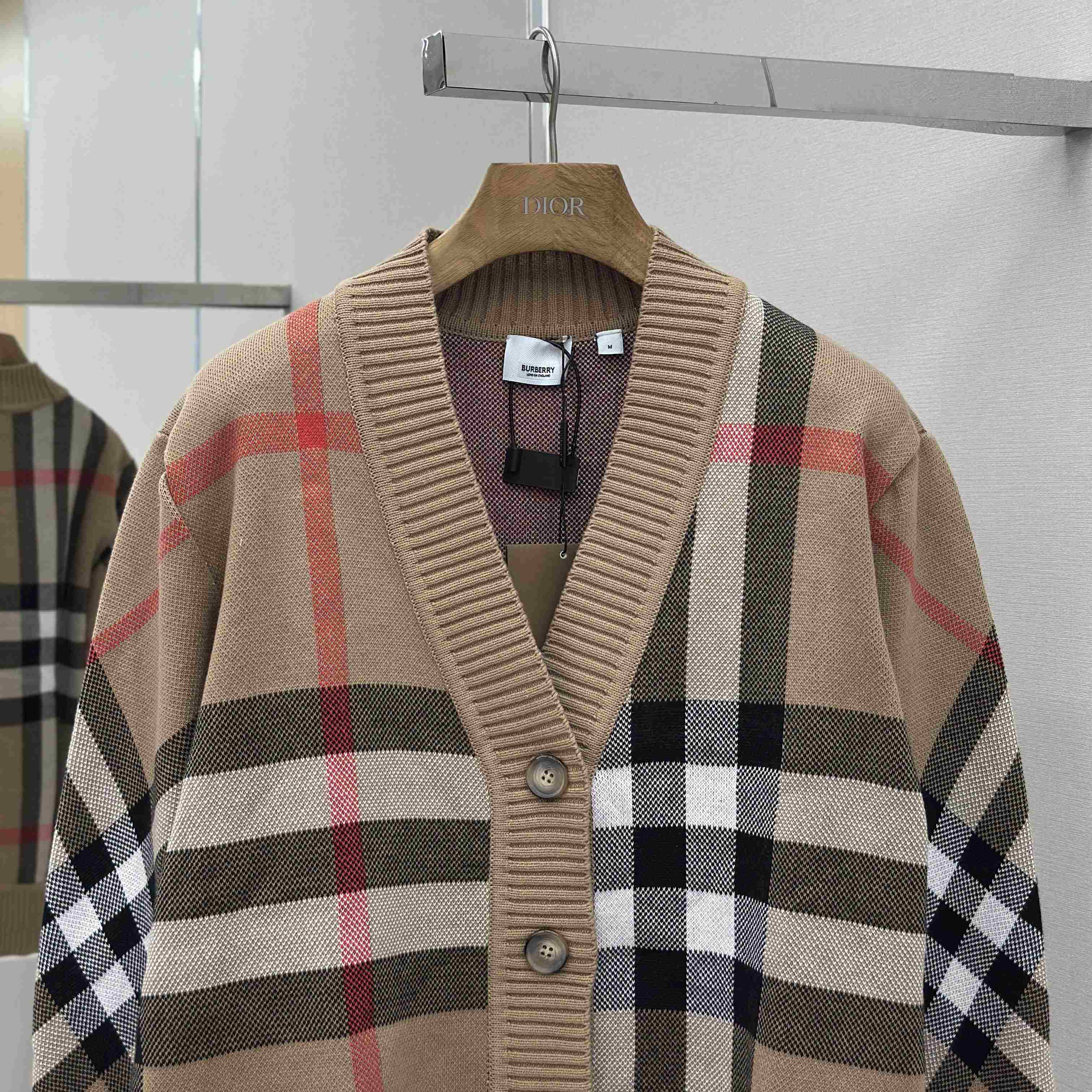Burberry Check Wool Blend Cardigan - EUR FASHION