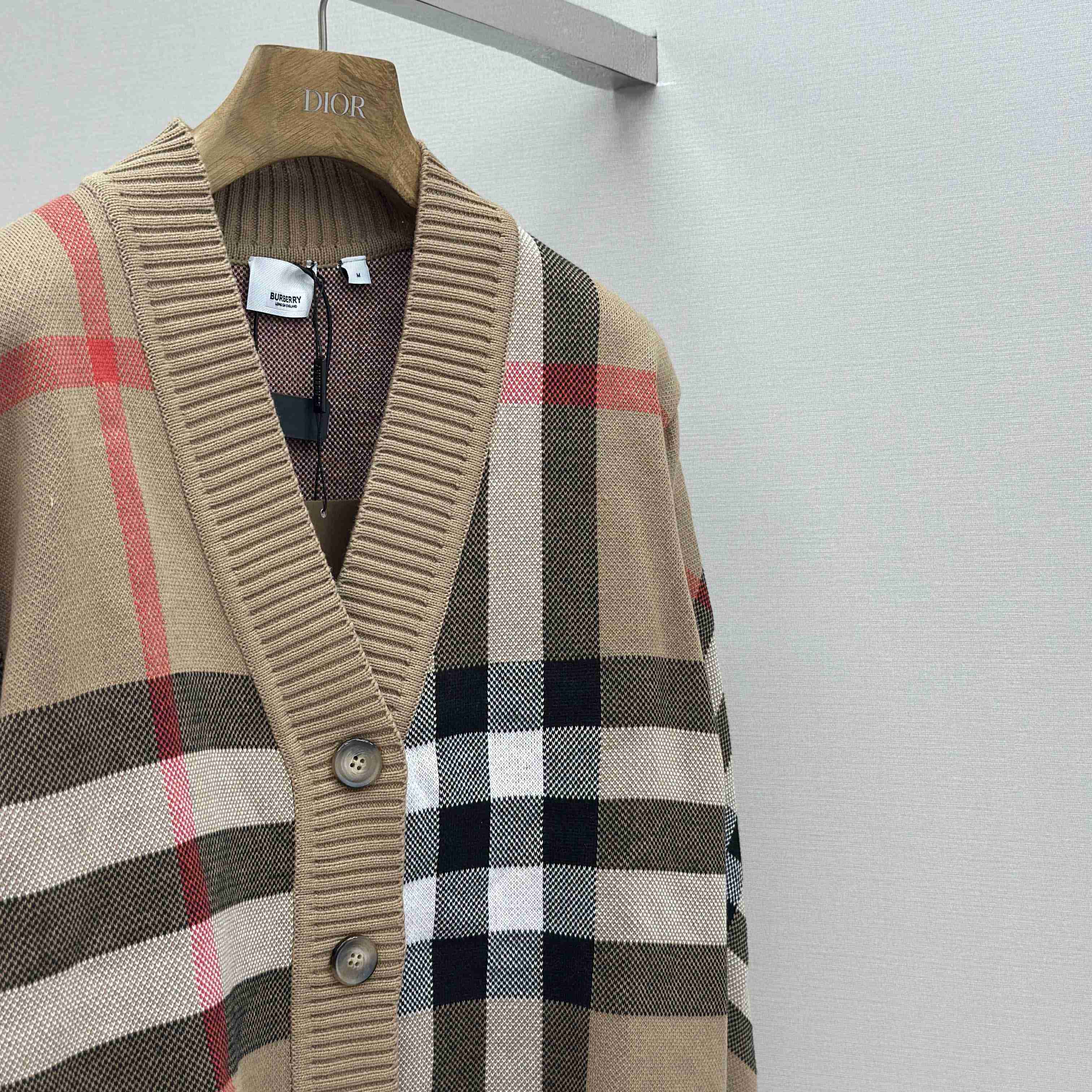 Burberry Check Wool Blend Cardigan - EUR FASHION