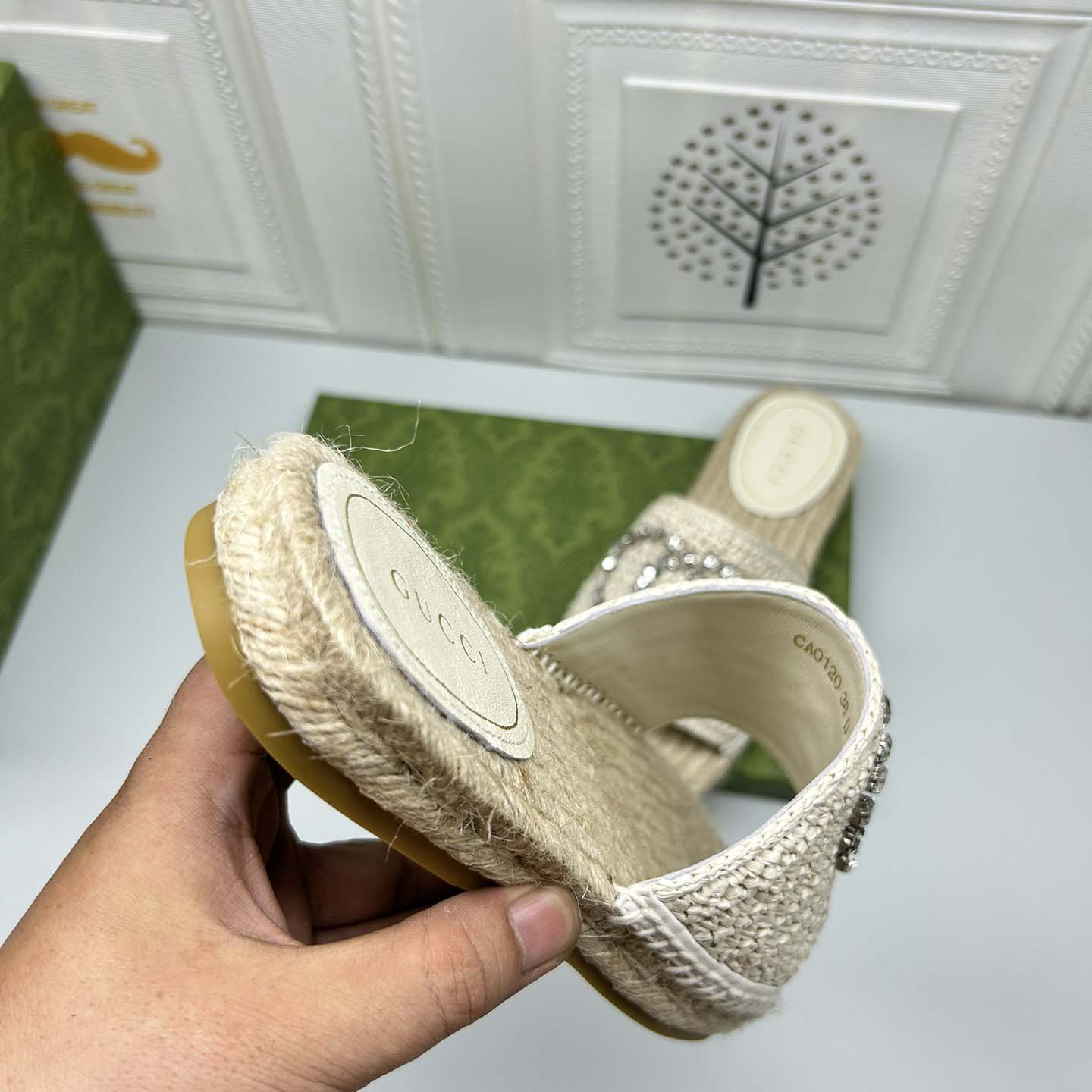Gucci Women's espadrille with crystal Interlocking G - EUR FASHION
